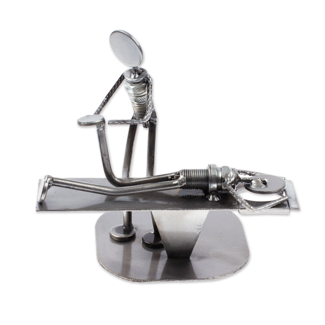 Handmade Chiropractic Recycled Metal Figurine from Mexico - Chiropractic