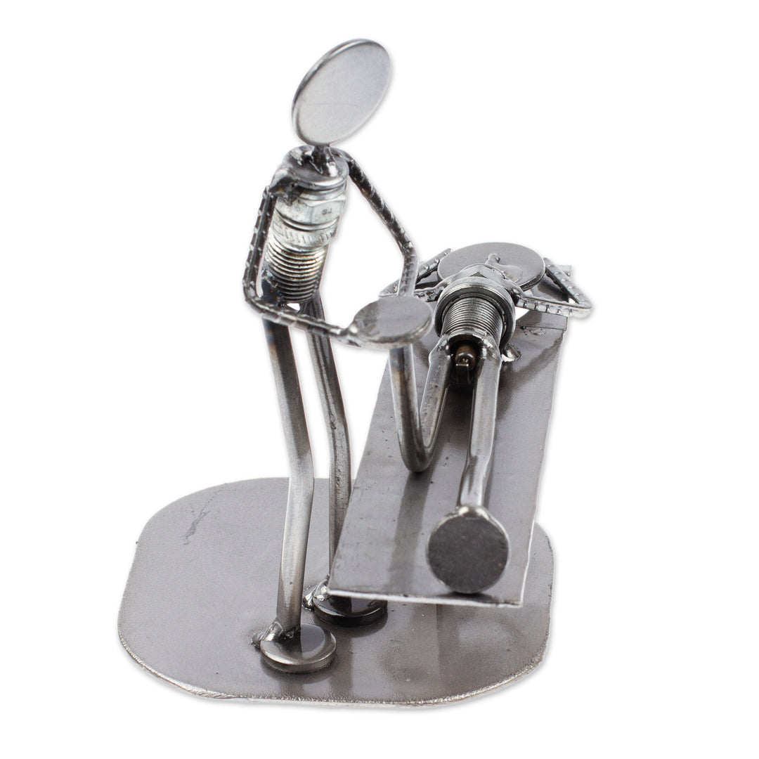 Handmade Chiropractic Recycled Metal Figurine from Mexico - Chiropractic