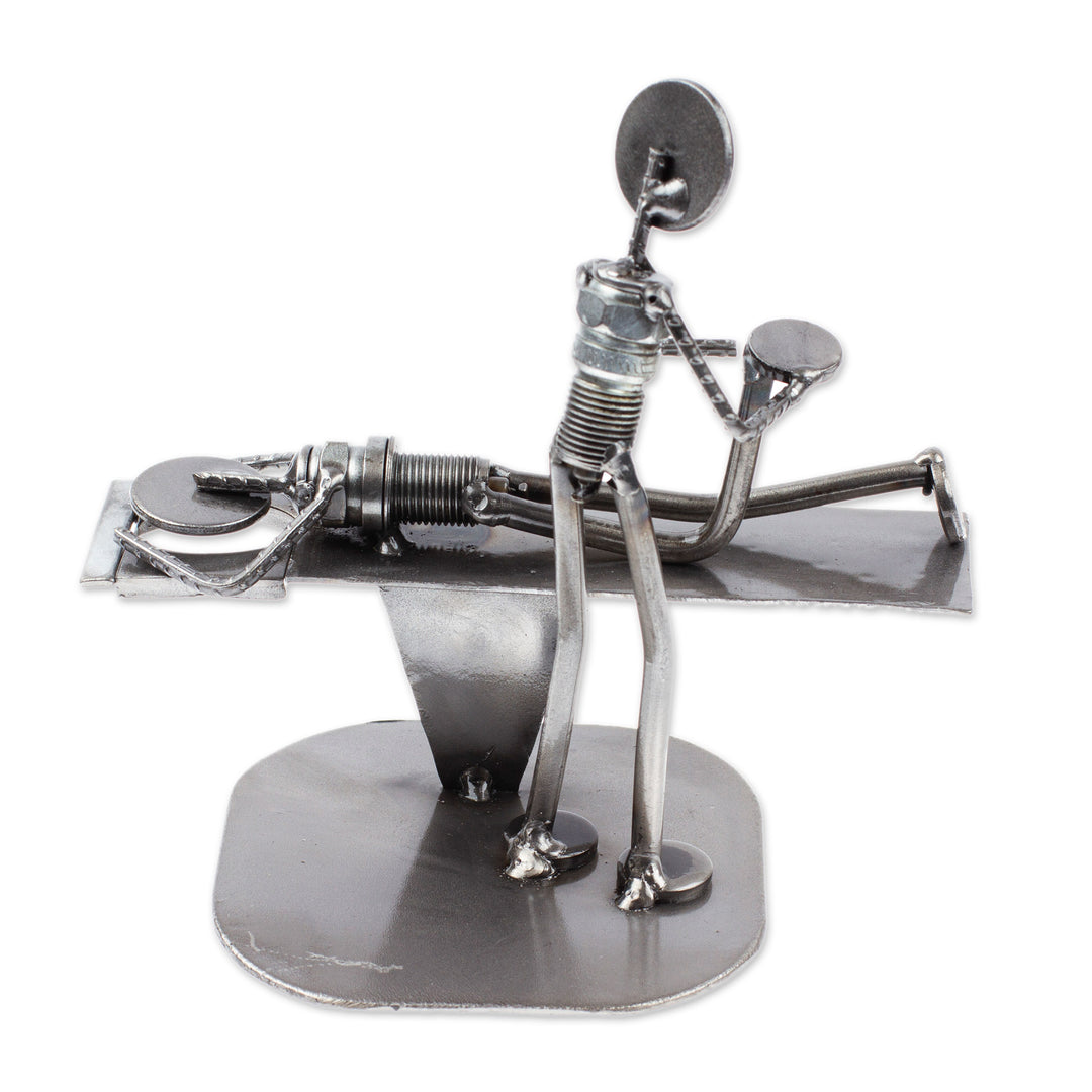 Handmade Chiropractic Recycled Metal Figurine from Mexico - Chiropractic