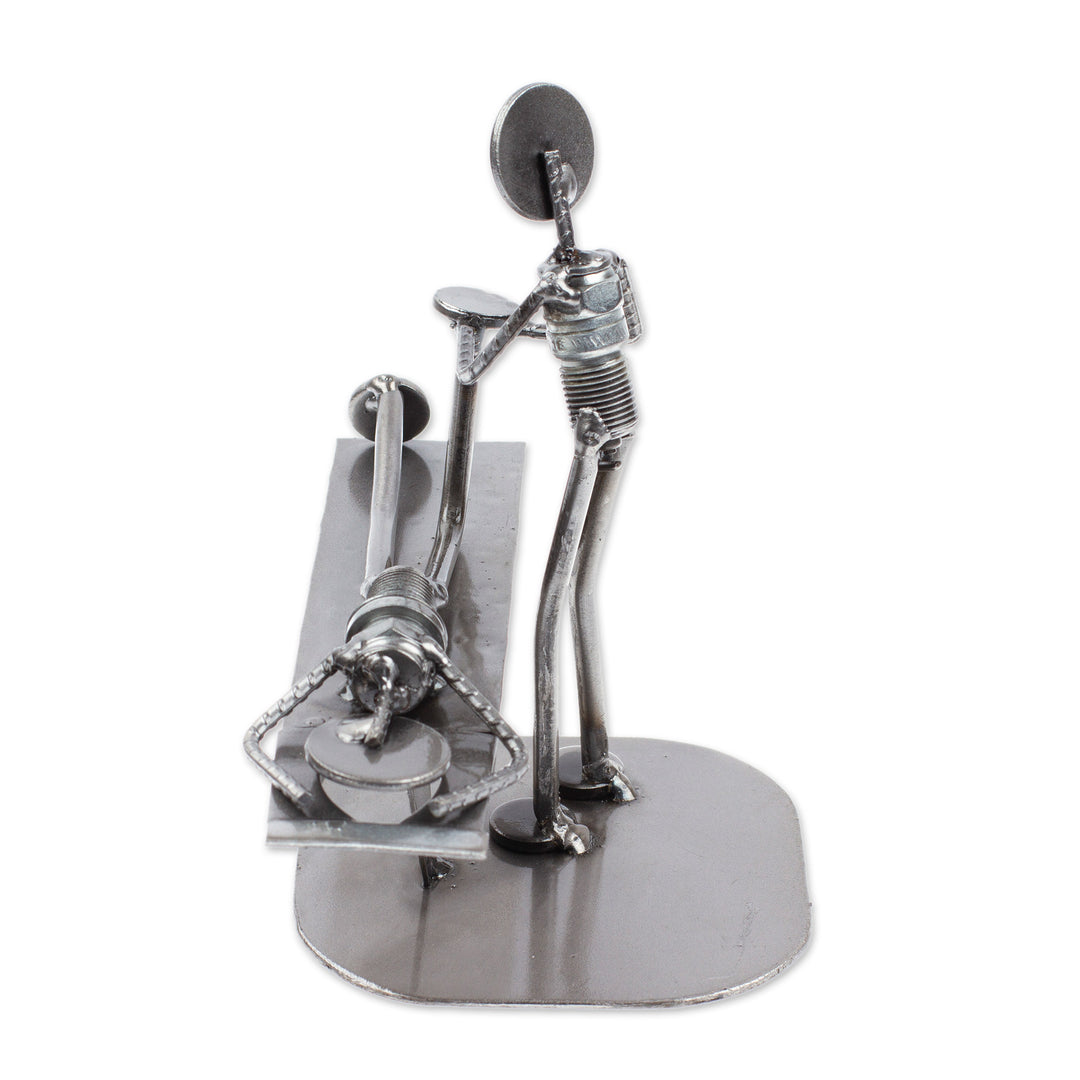 Handmade Chiropractic Recycled Metal Figurine from Mexico - Chiropractic