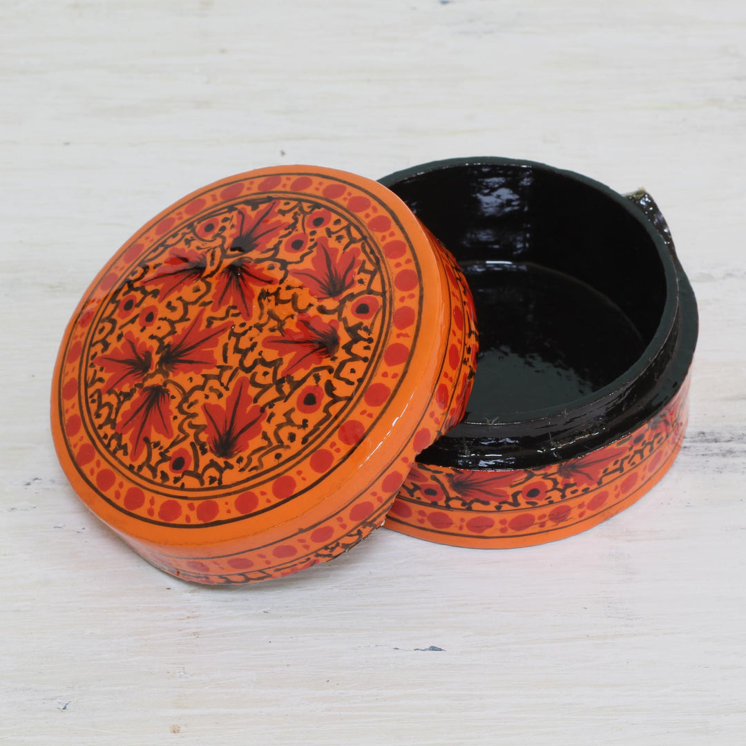 Hand Painted Papier Mache Decorative Box from India - Alluring Delight