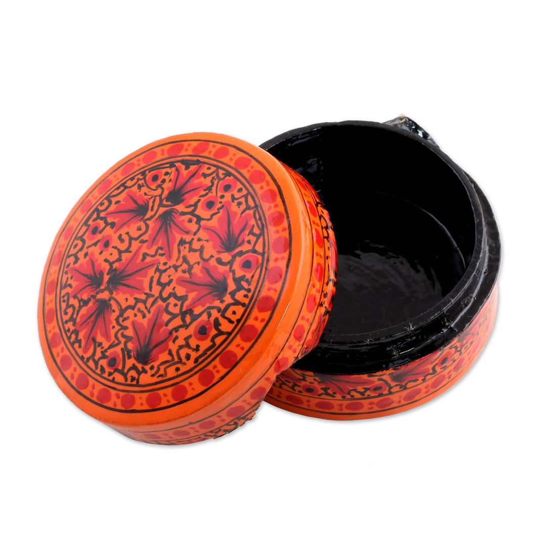 Hand Painted Papier Mache Decorative Box from India - Alluring Delight