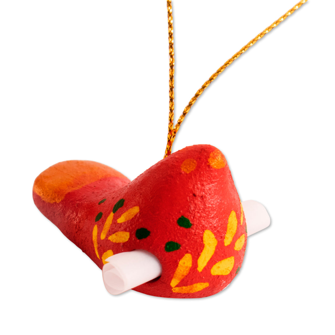 6 Handcrafted Christmas Dove Ceramic Messenger Ornaments - Christmas Messengers