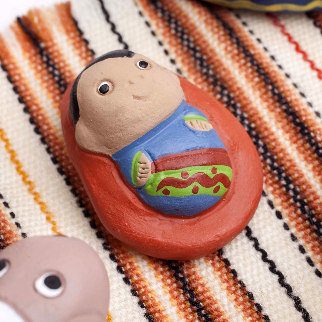 Artisan Crafted 5-Piece Mini Ceramic Nativity Scene - Christmas Innocence