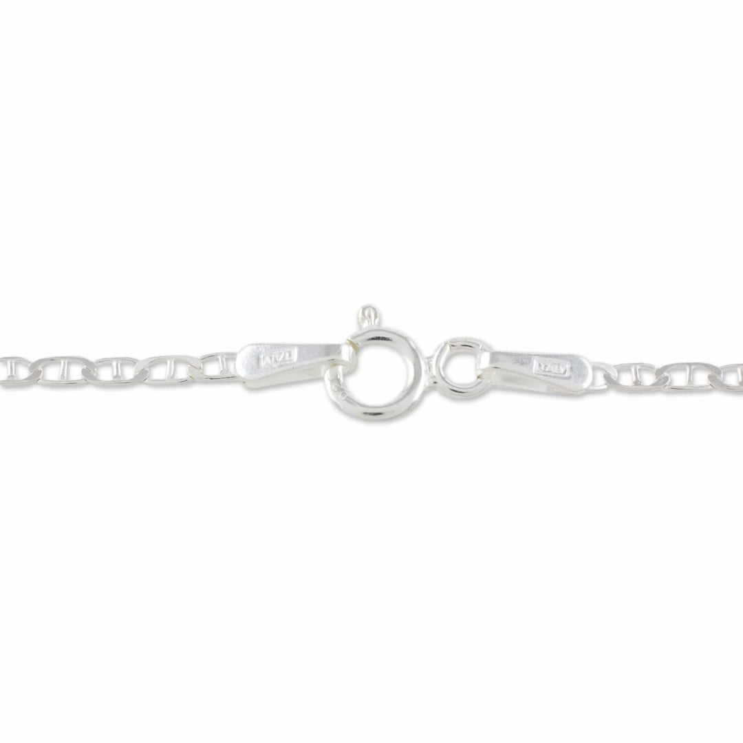 Jade and Sterling Silver Pendant Necklace from Guatemala - Light Green Forest Princess