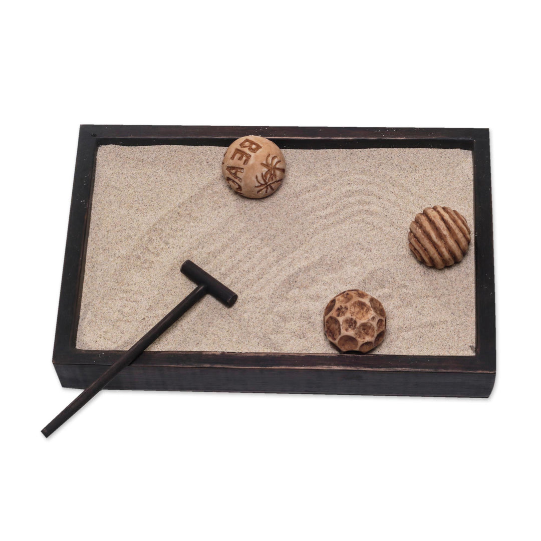 Jempinis Wood Meditative Zen Garden from Indonesia - Serene Beach