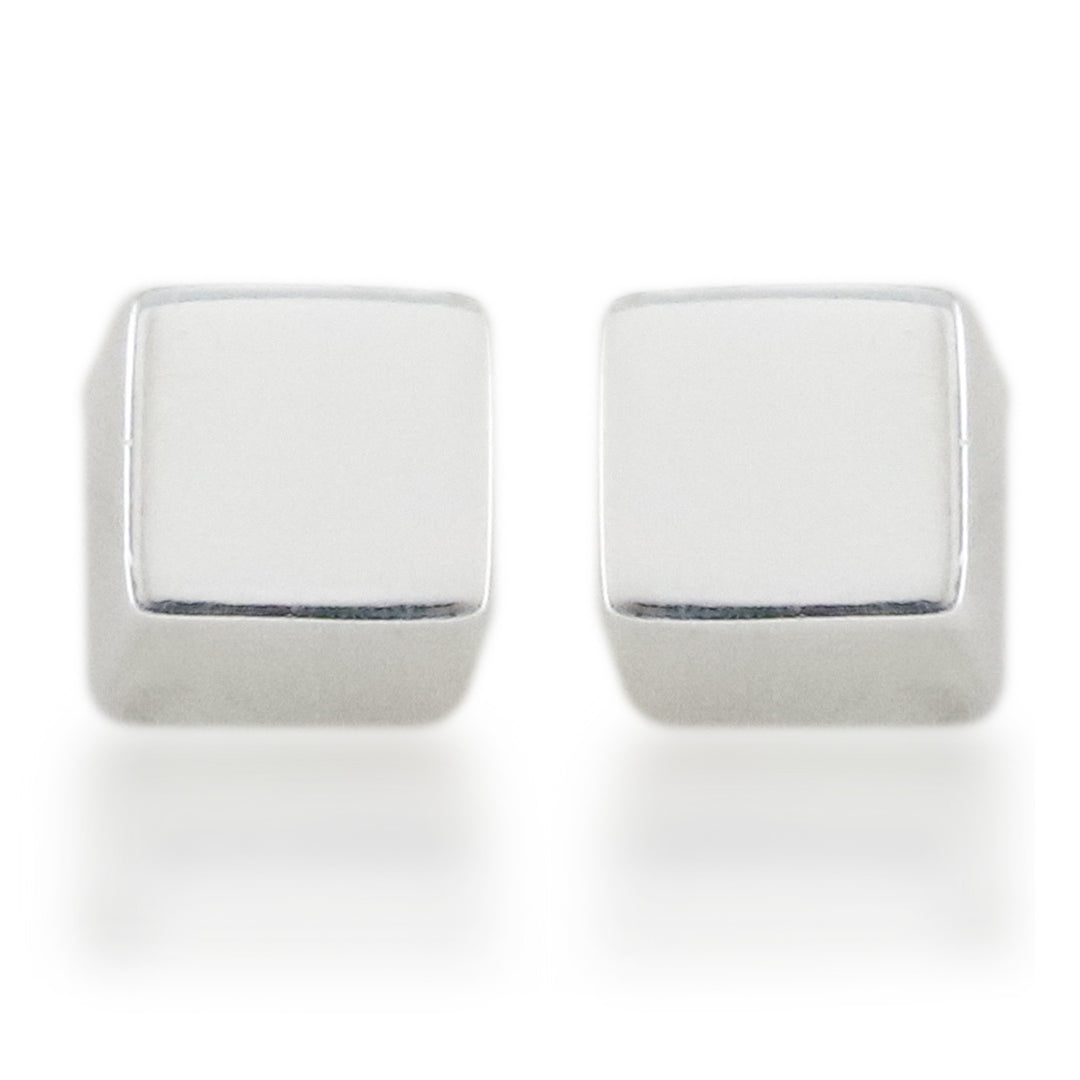 Handcrafted Sterling Silver Stud Earrings from Thailand - Silver Cubes