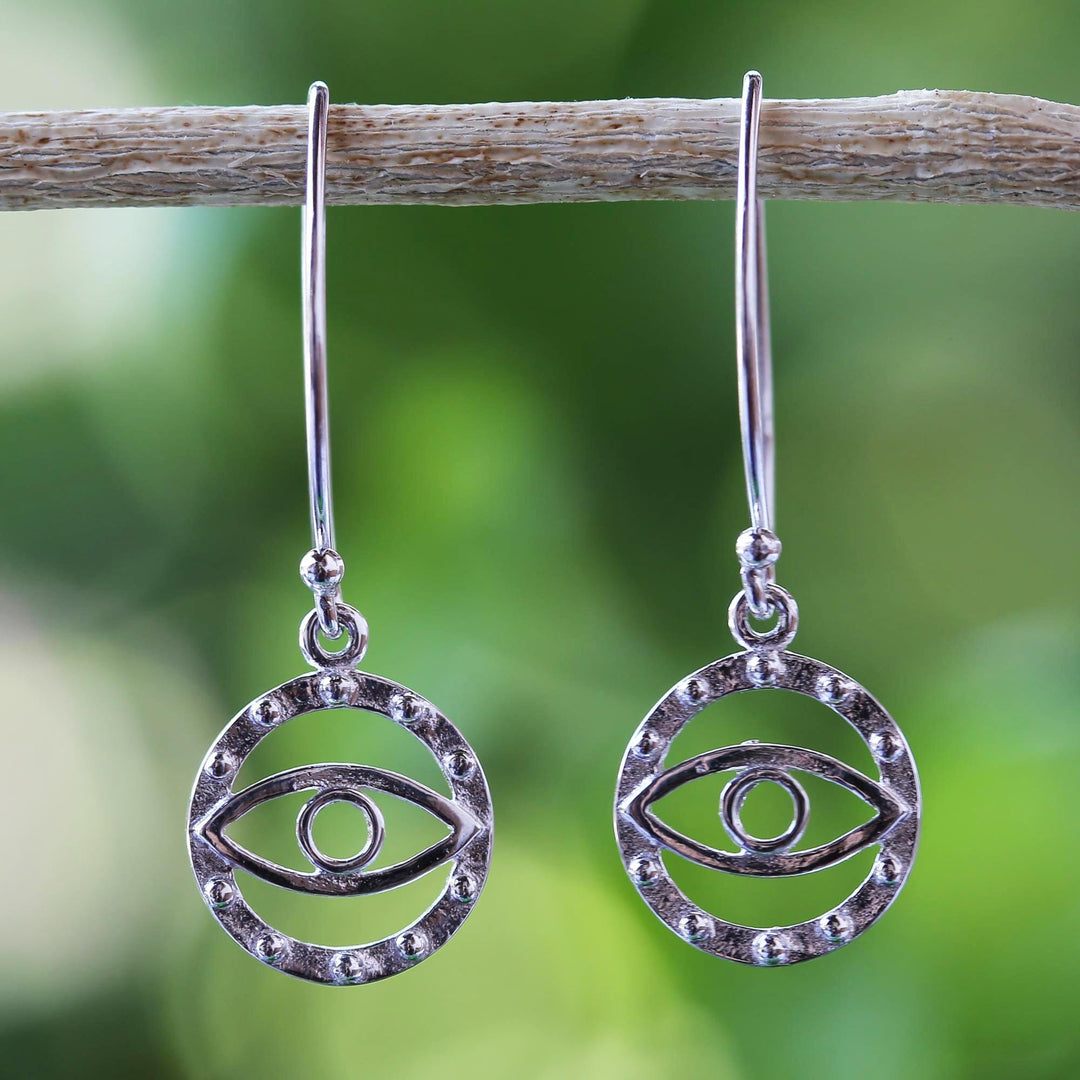 Artisan Crafted Mystical Eyes 925 Sterling Silver Earrings - Mesmerizing Eyes