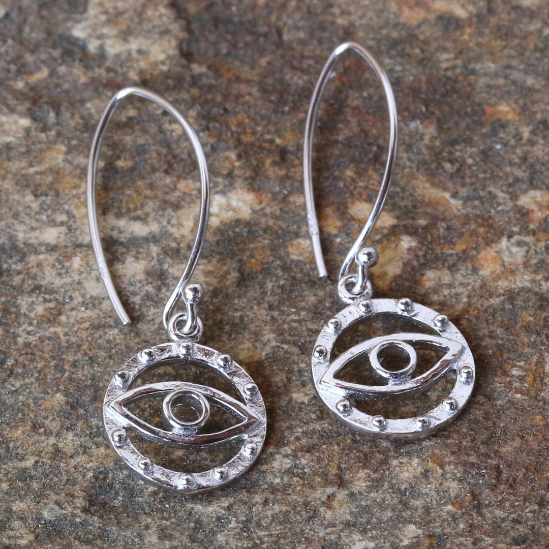 Artisan Crafted Mystical Eyes 925 Sterling Silver Earrings - Mesmerizing Eyes