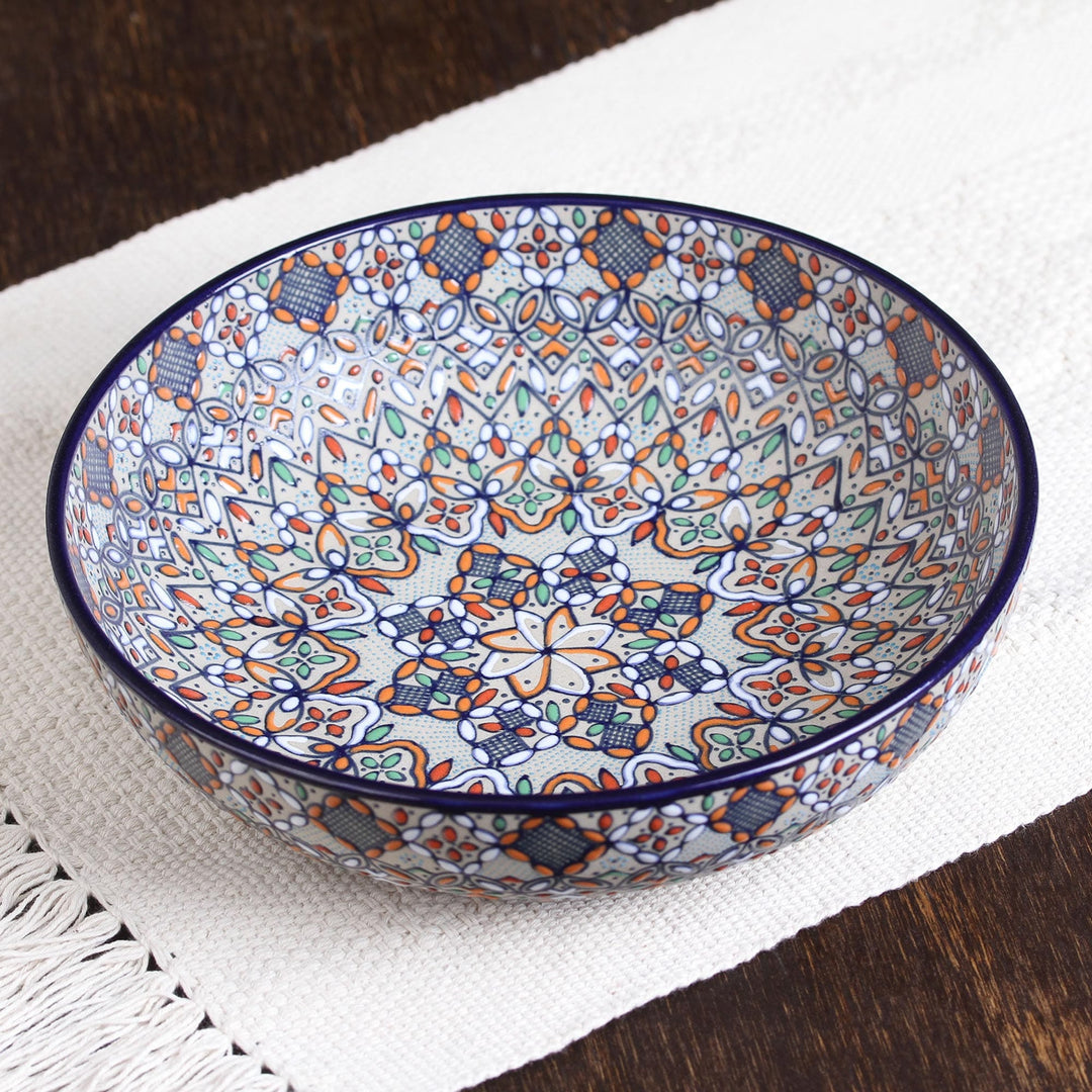 Hand-Painted Ceramic Fruit Bowl from Mexico - Guanajuato Festivals