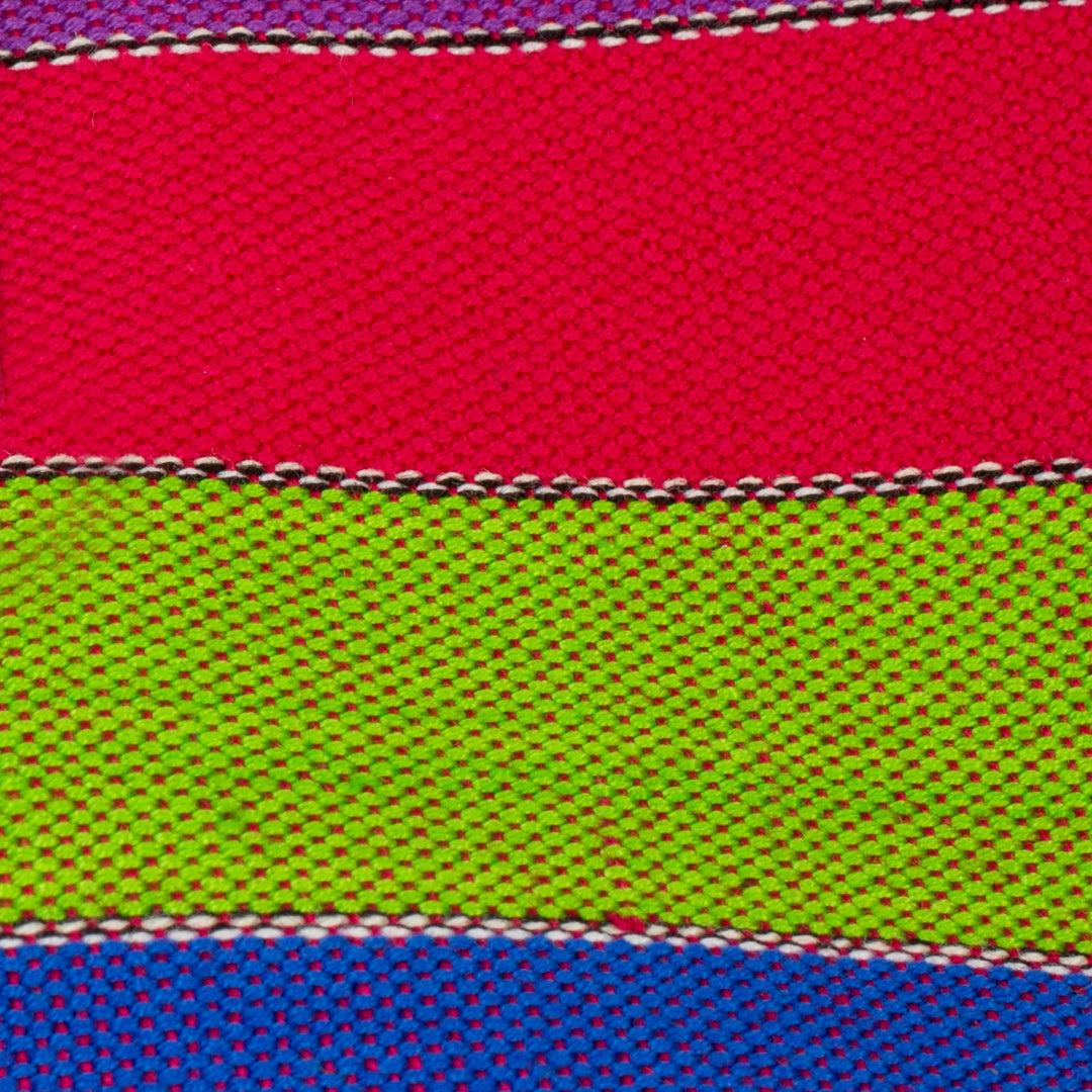 Six Multicolored Striped Cotton Placemats from Guatemala - Harvest Trails