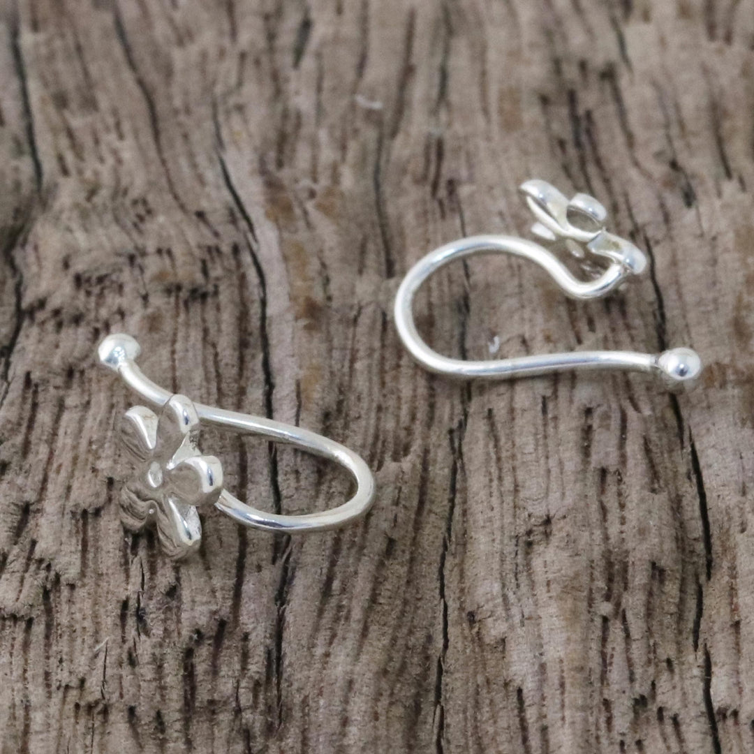 925 Sterling Silver Floral Ear Cuffs from Thailand - Daisy Shine