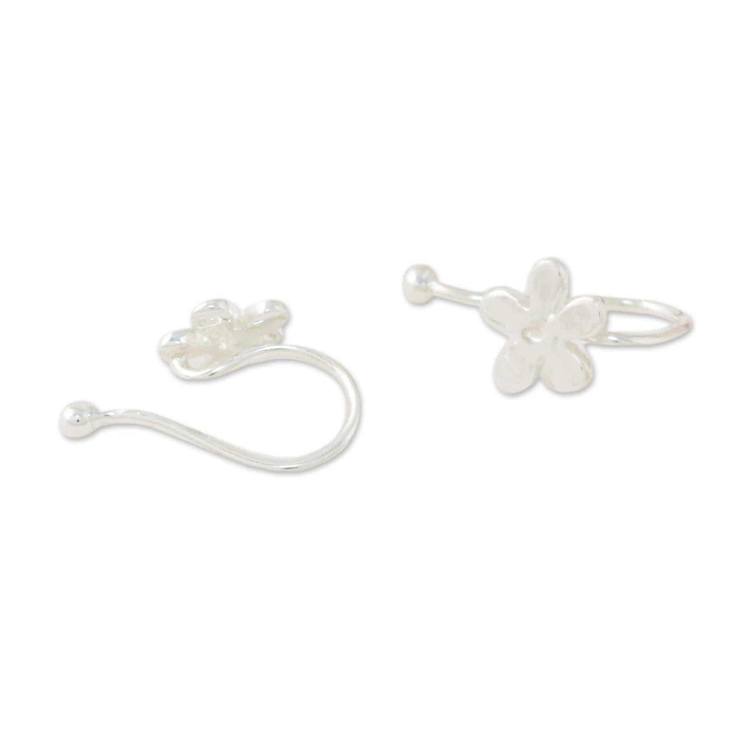 925 Sterling Silver Floral Ear Cuffs from Thailand - Daisy Shine