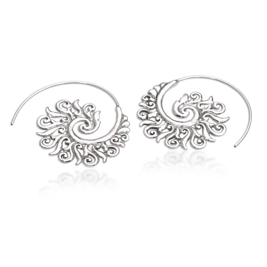 925 Sterling Silver Half Hoop Earrings from Indonesia - Spiral Beauty