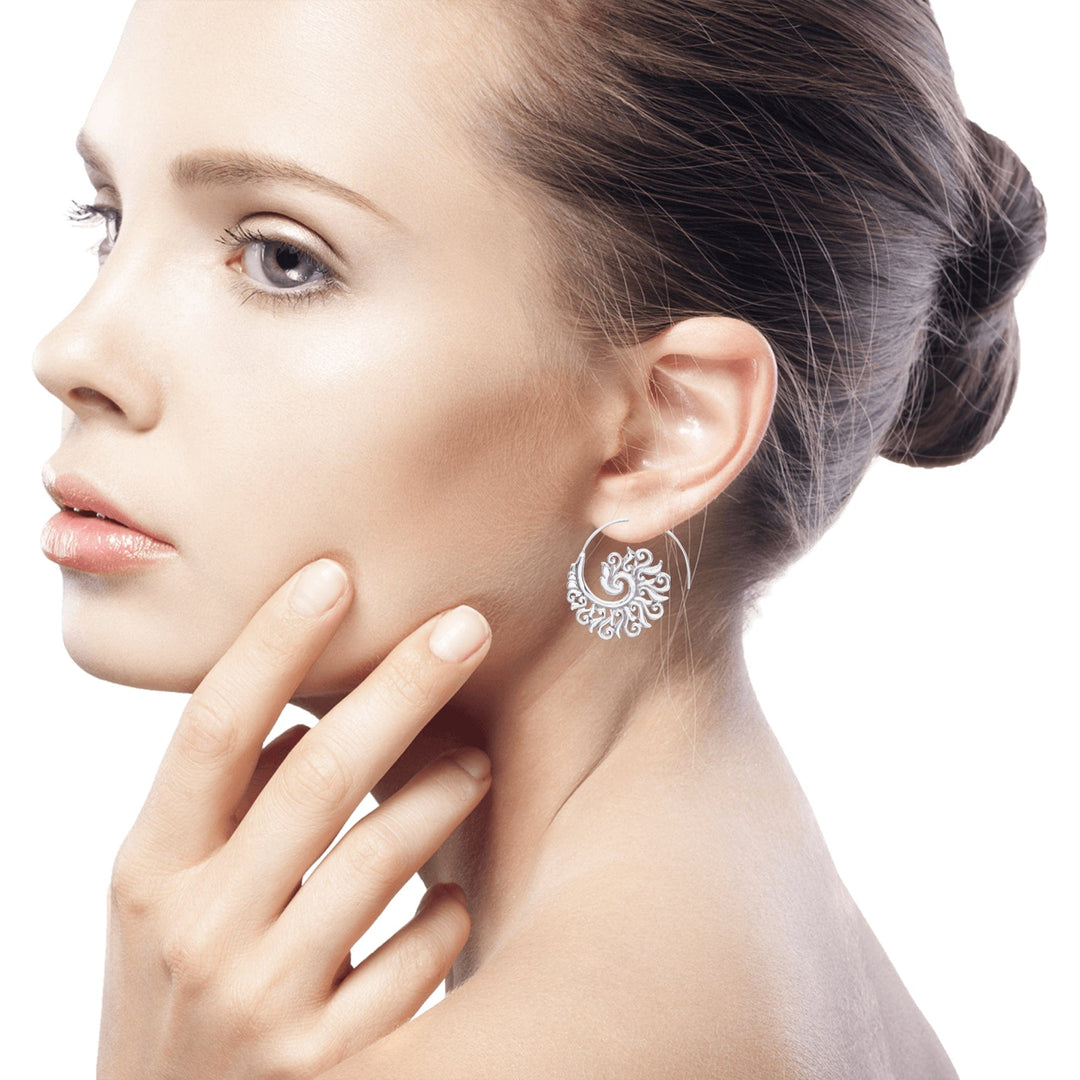 925 Sterling Silver Half Hoop Earrings from Indonesia - Spiral Beauty