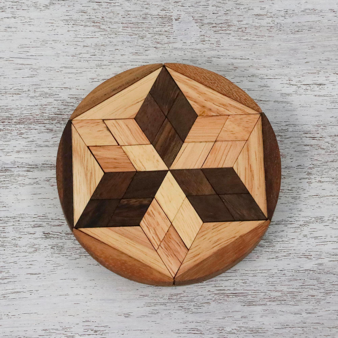 Star Shaped Wood Puzzle Game from Thailand - Star of David