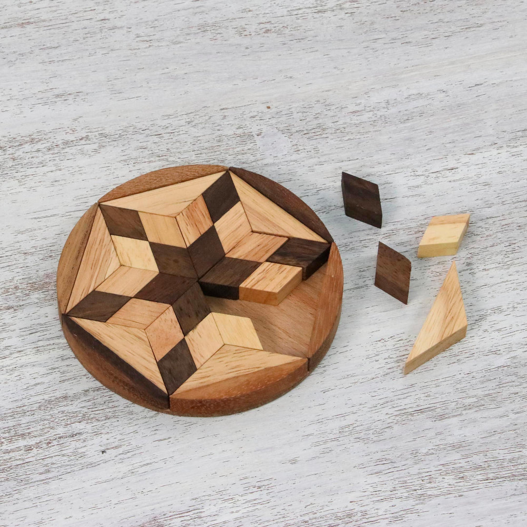 Star Shaped Wood Puzzle Game from Thailand - Star of David