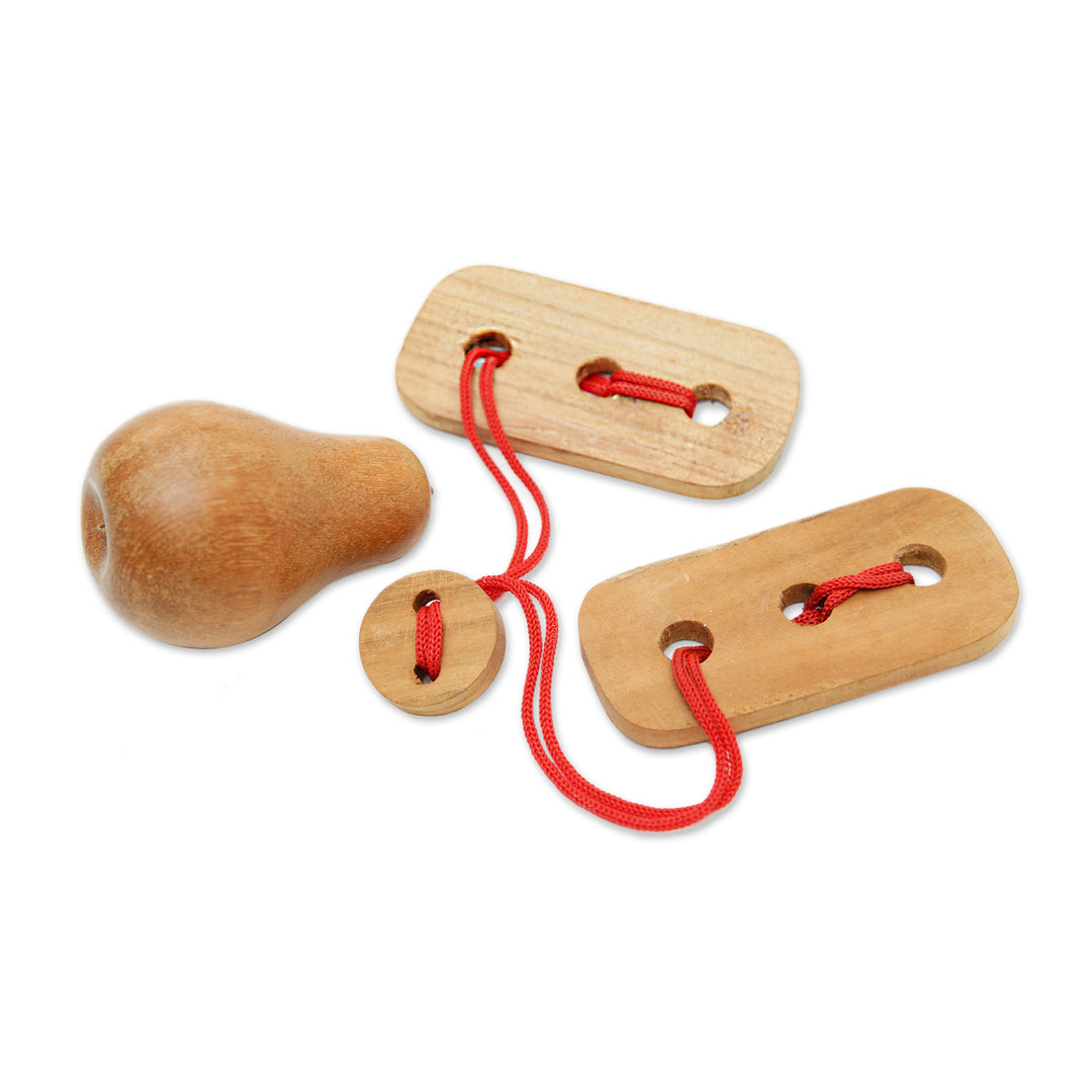 Fair Trade Handmade Teak Wood Pub Style Puzzle - Red Omed-Omedan