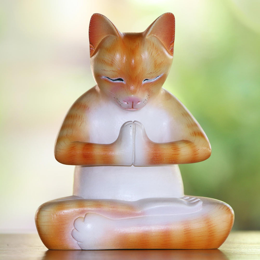 Meditating Kitty in Orange