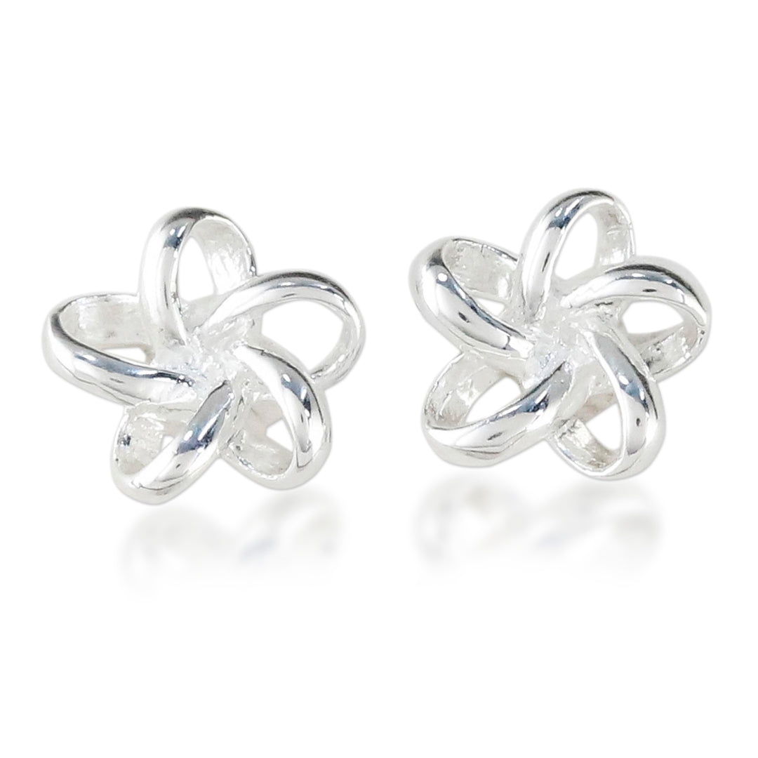 Handcrafted Thai Sterling Silver Floral Stud Earrings - Floral Delicacy