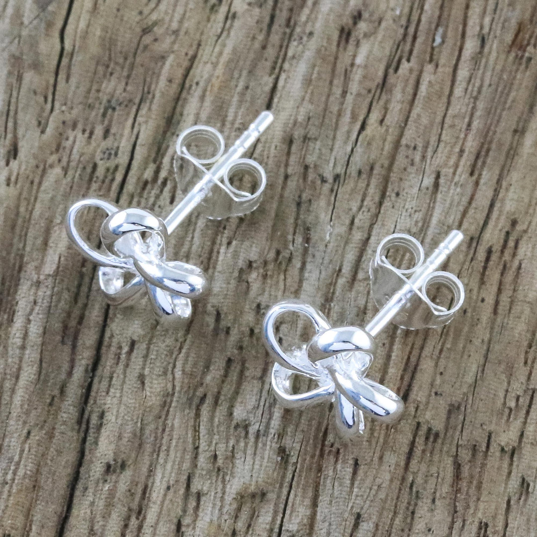 Handcrafted Thai Sterling Silver Floral Stud Earrings - Floral Delicacy