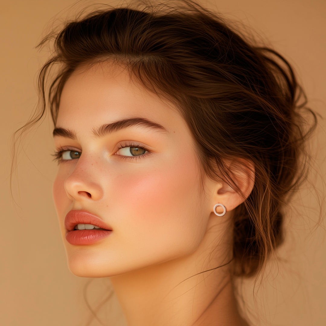 Handcrafted Sterling Silver Stud Earrings from Thailand - Simple Circles