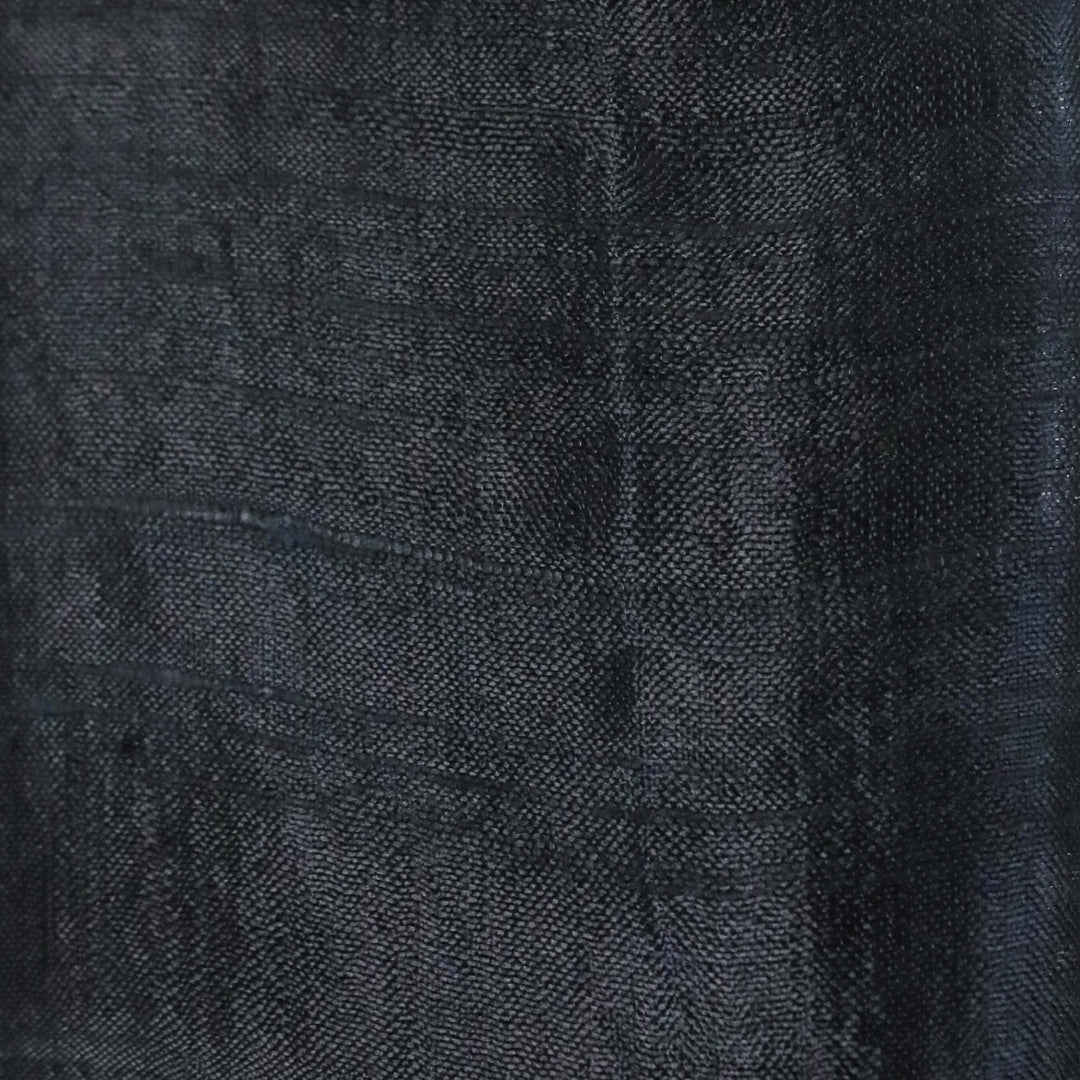 Handcrafted Fringed Silk Shawl in Black from Thailand - Midnight Breeze