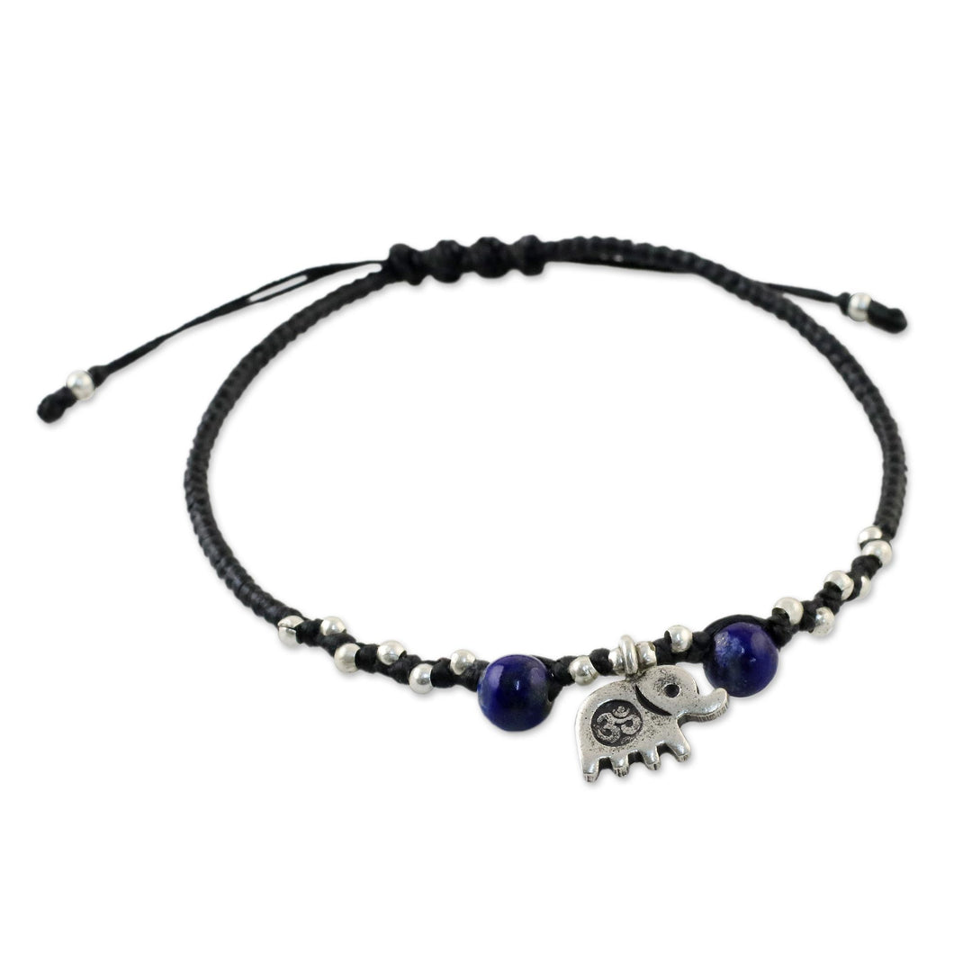 Karen Silver and Lapis Lazuli Elephant Beaded Bracelet - Spiritual Elephant
