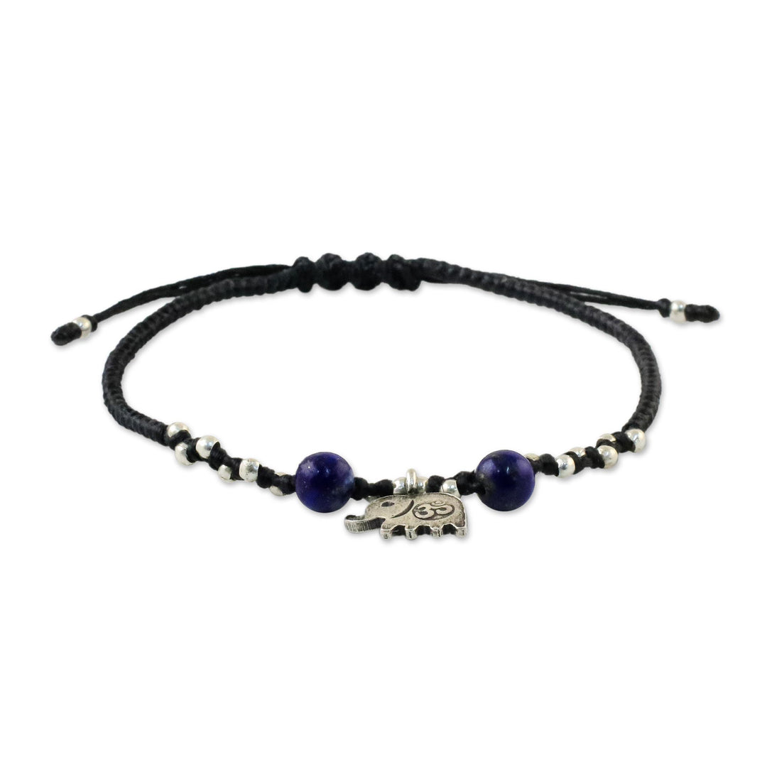 Karen Silver and Lapis Lazuli Elephant Beaded Bracelet - Spiritual Elephant