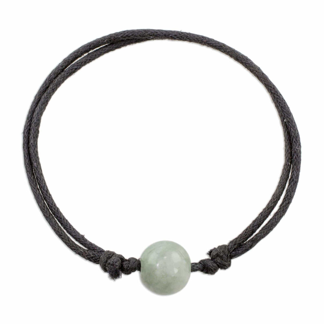 Adjustable Apple Green Jade Pendant Bracelet from Guatemala - Loving Life in Apple Green