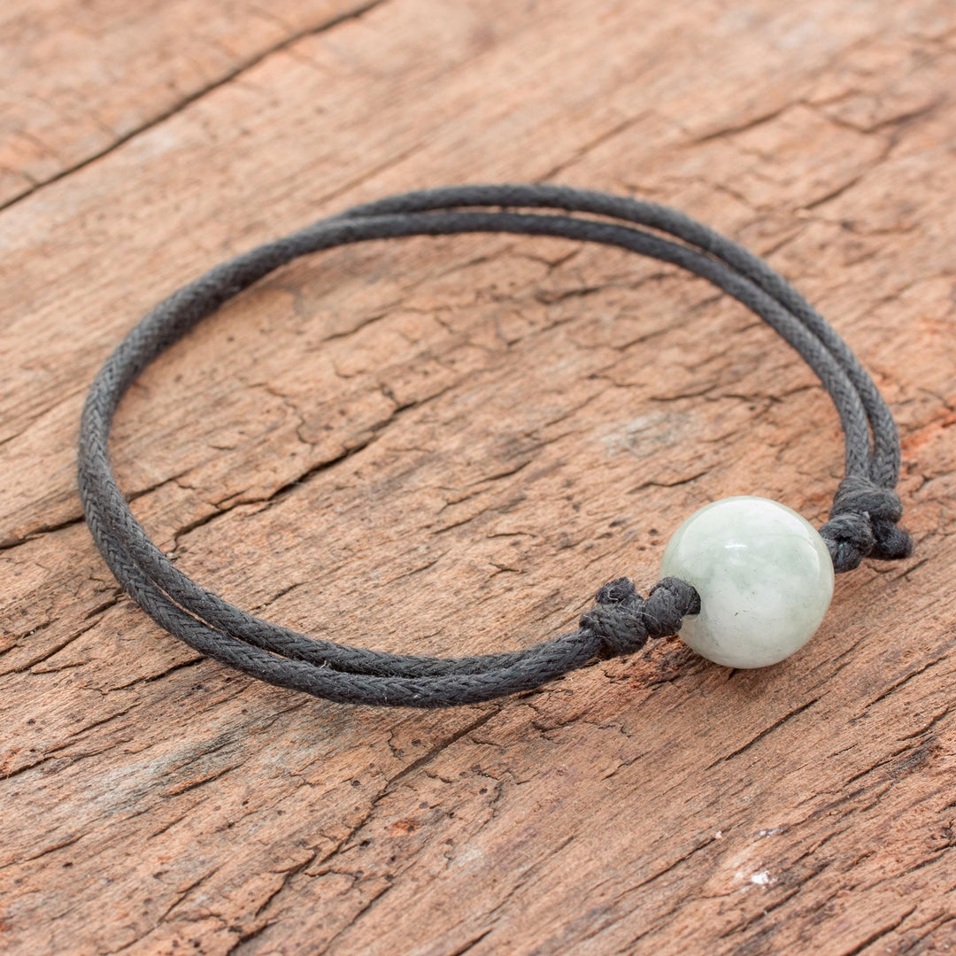 Adjustable Apple Green Jade Pendant Bracelet from Guatemala - Loving Life in Apple Green