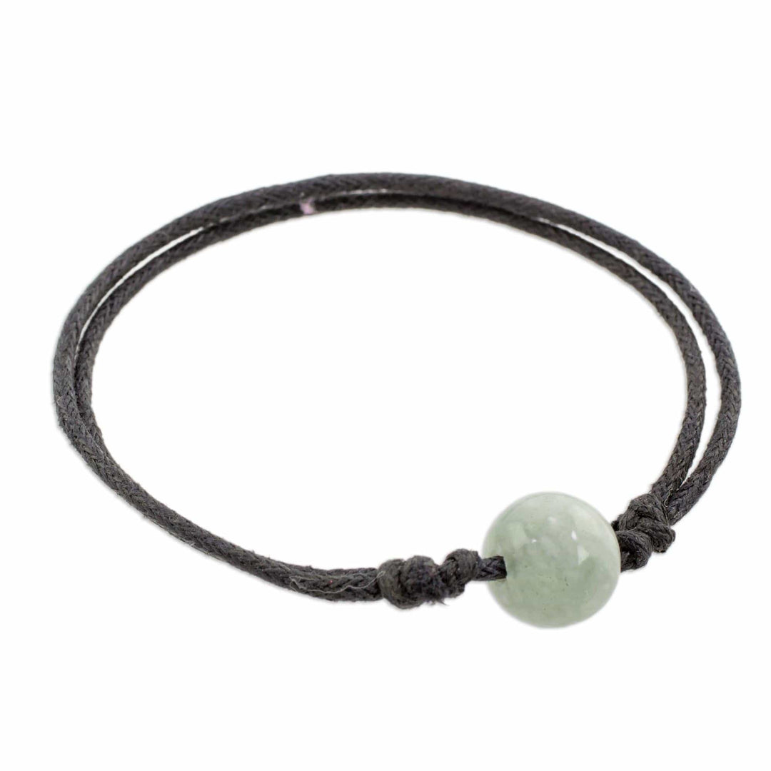 Adjustable Apple Green Jade Pendant Bracelet from Guatemala - Loving Life in Apple Green