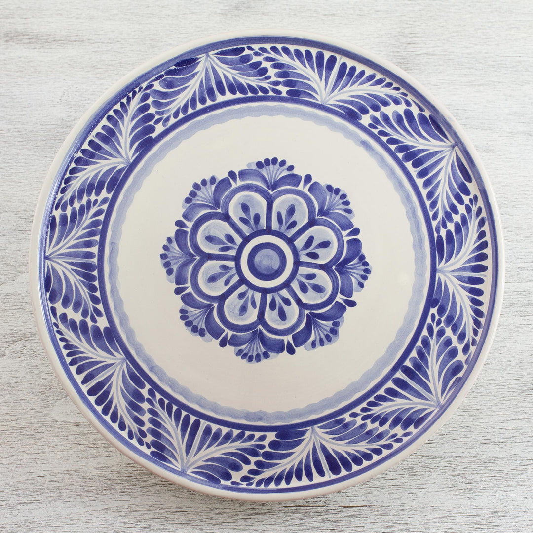 Handcrafted Majolica Floral Ceramic Cake Stand (14 Inch) - Floral Tradition