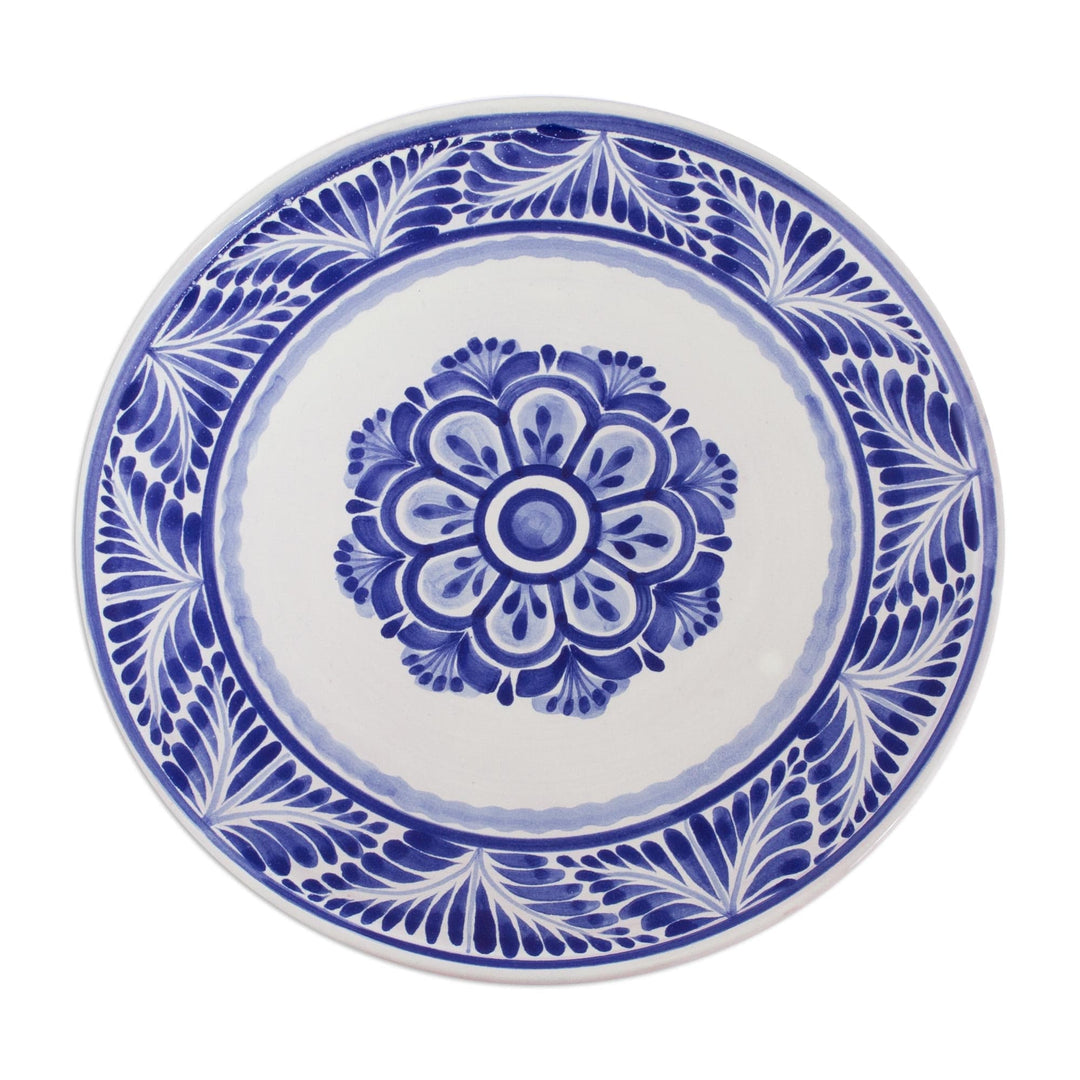 Handcrafted Majolica Floral Ceramic Cake Stand (14 Inch) - Floral Tradition