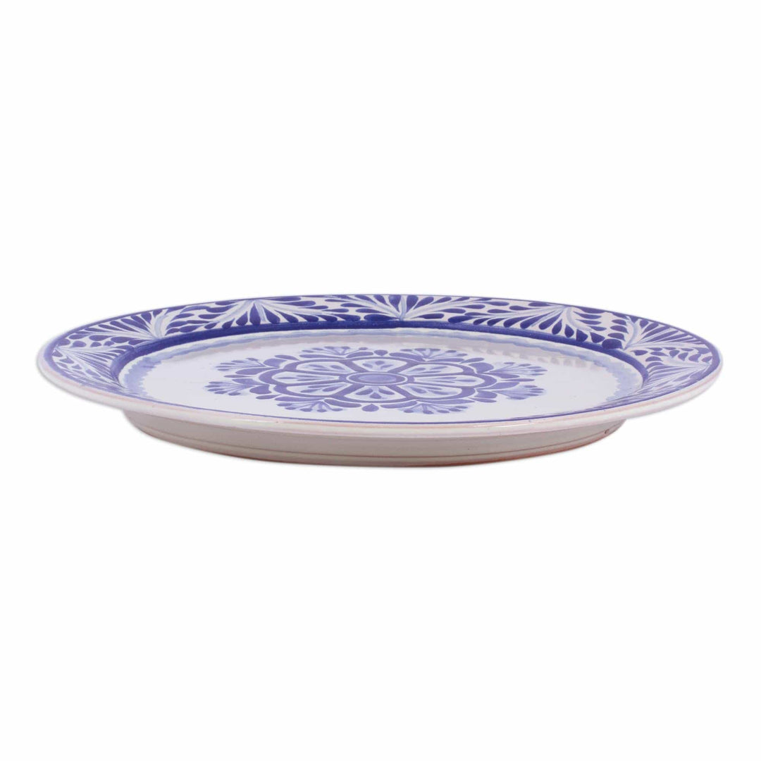 Two Round Majolica Ceramic Floral Dinner Plates from Mexico - Floral Tradition