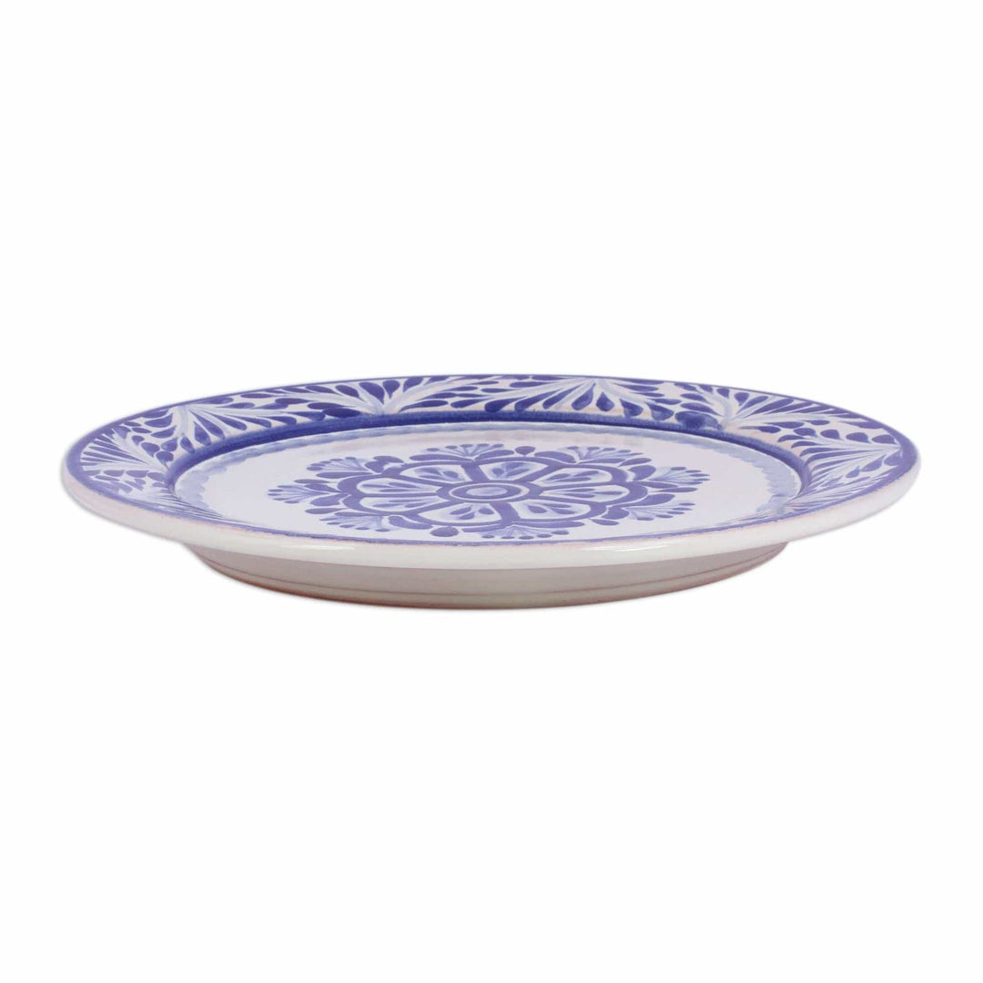Two Round Majolica Ceramic Floral Salad Plates from Mexico - Floral Tradition