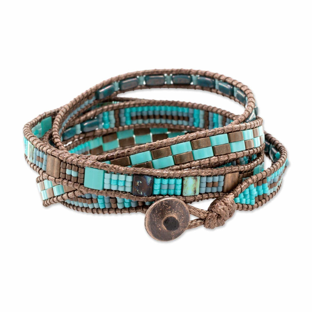 Colorful Glass Beaded Wrap Bracelet from Guatemala - Traditional Style