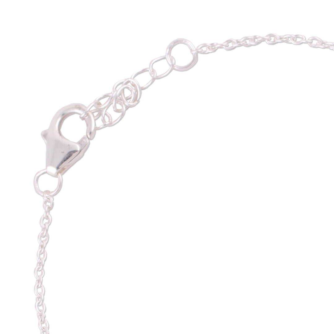 Rainbow Moonstone Beaded Pendant Bracelet from India - Magical Prism
