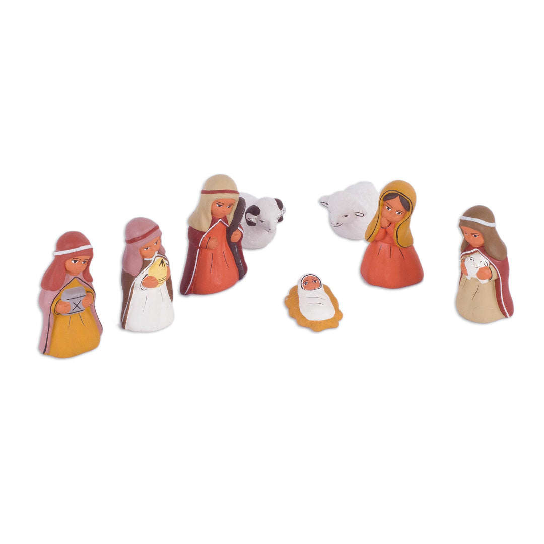 Hand-Painted Ceramic Arabic Nativity Scene from Peru - Arabic Nativity