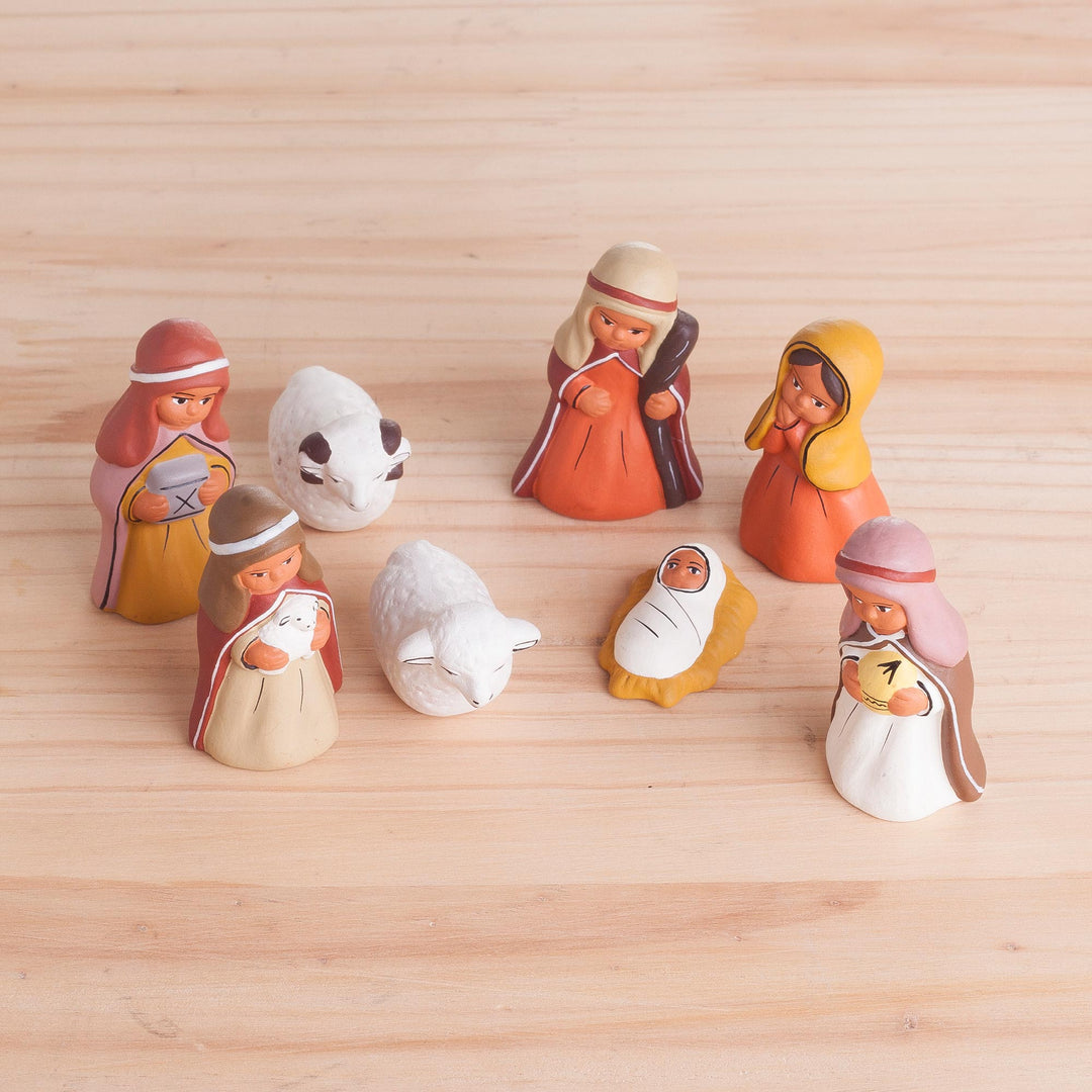 Hand-Painted Ceramic Arabic Nativity Scene from Peru - Arabic Nativity