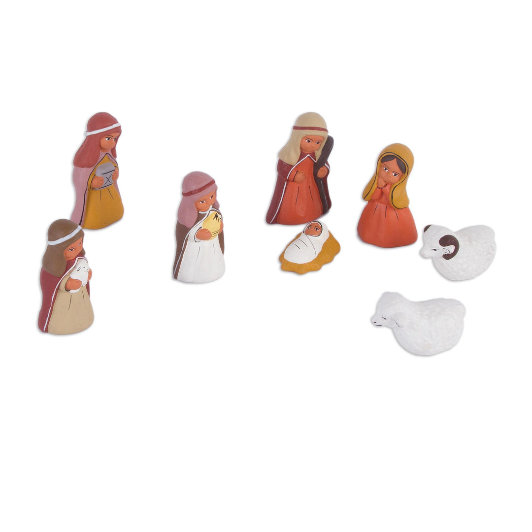 Hand-Painted Ceramic Arabic Nativity Scene from Peru - Arabic Nativity