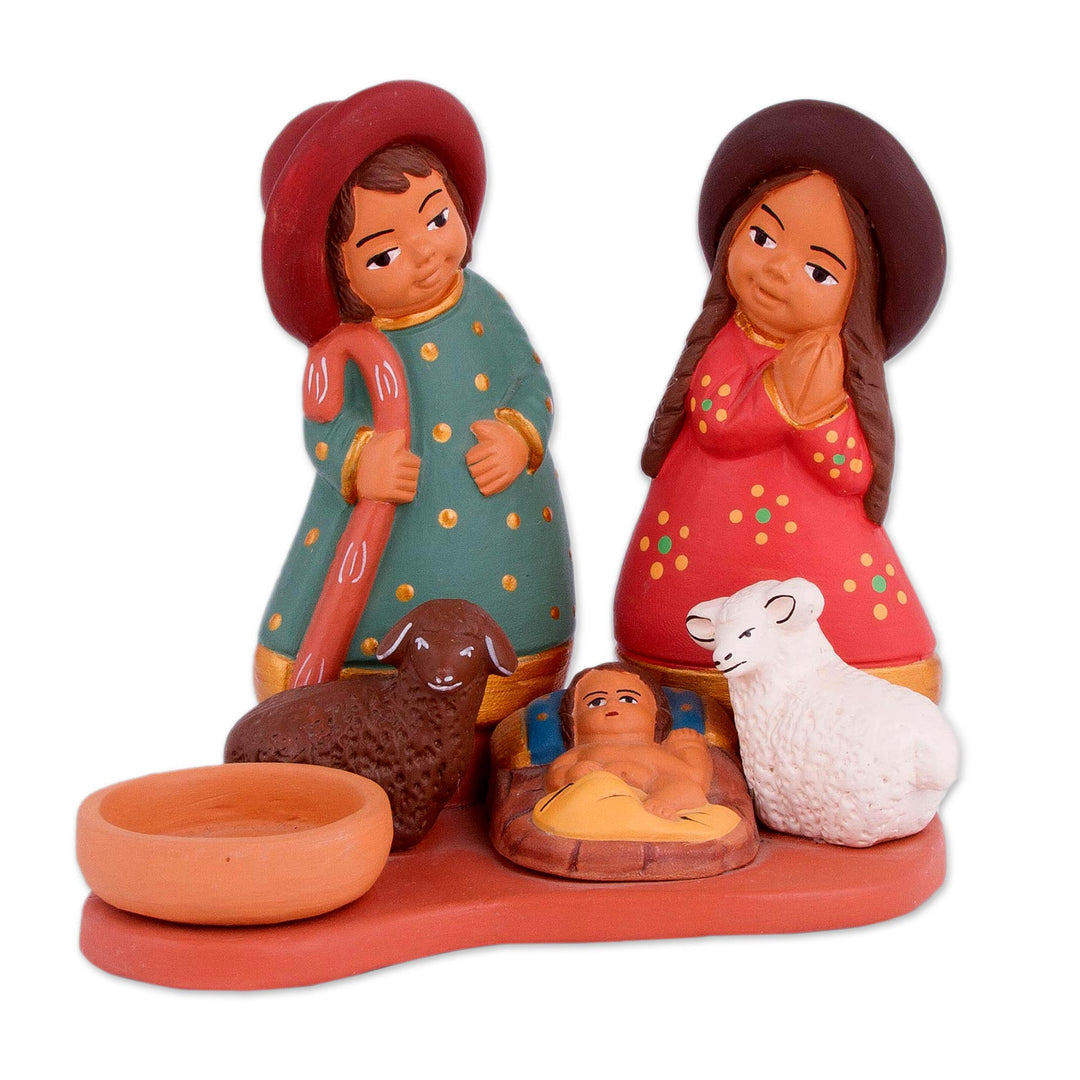 Hand-Painted Ceramic Andean Nativity Scene from Peru - Resplendent Nativity