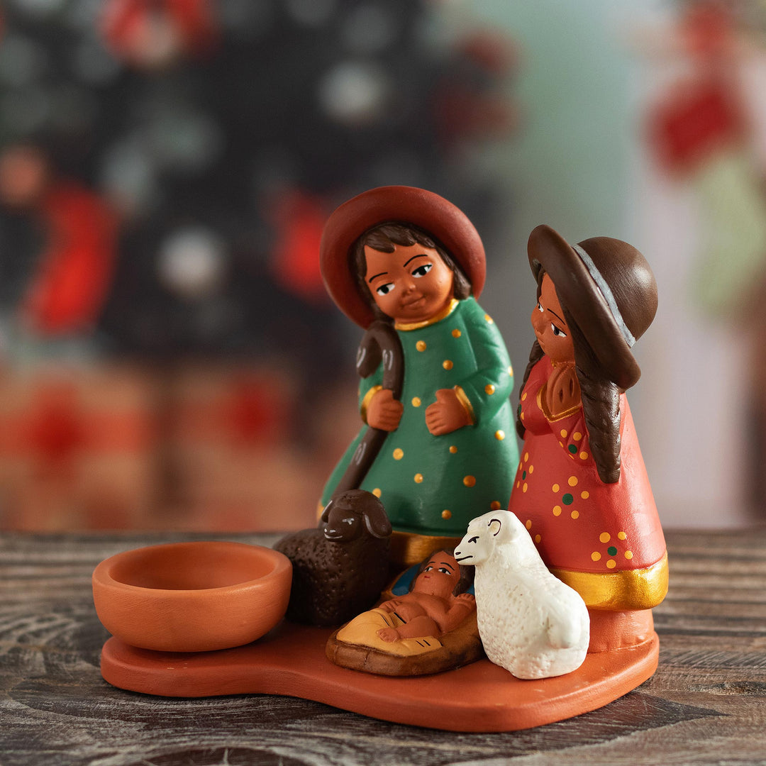 Hand-Painted Ceramic Andean Nativity Scene from Peru - Resplendent Nativity