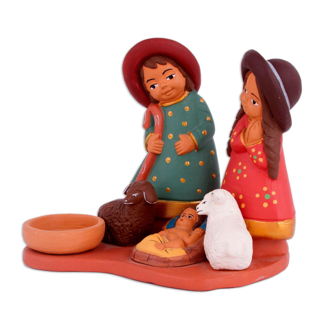 Hand-Painted Ceramic Andean Nativity Scene from Peru - Resplendent Nativity