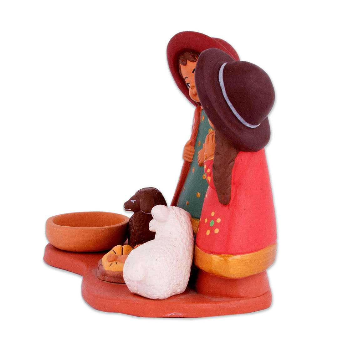 Hand-Painted Ceramic Andean Nativity Scene from Peru - Resplendent Nativity
