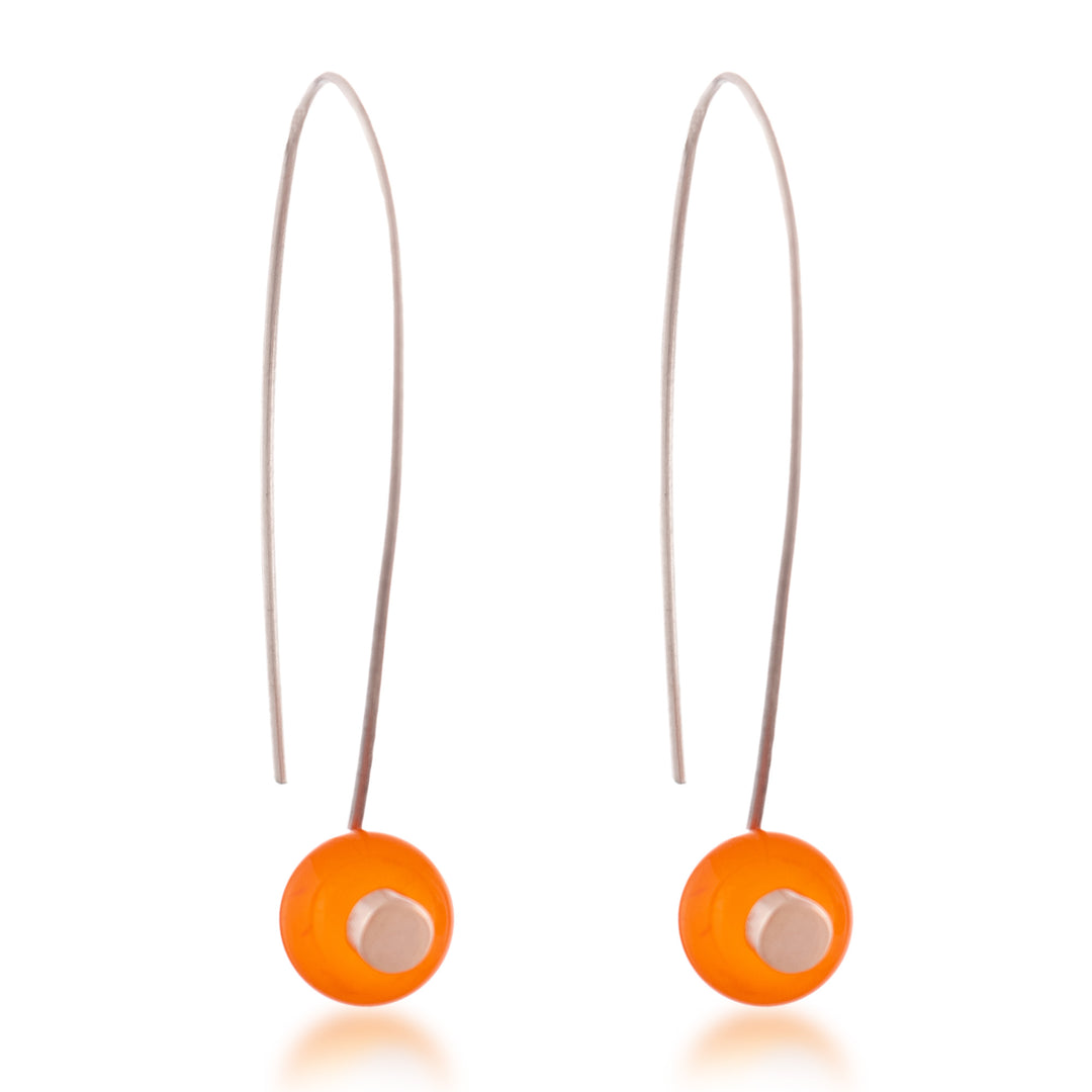 Orange Agate and Sterling Silver Drop Earrings from Peru - Spheres of Splendor