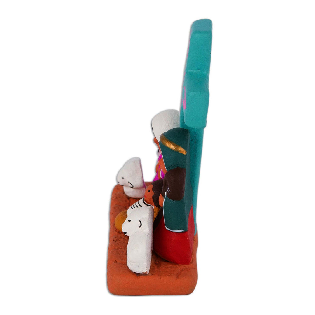 Hand-Painted Nativity Scene Decorative Accent from Peru - Nativity of Happiness