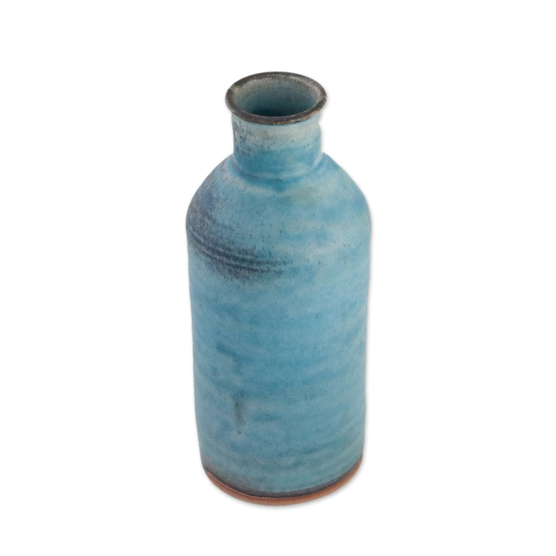 Handmade Blue and Brown Ceramic Vase - Blue Memories