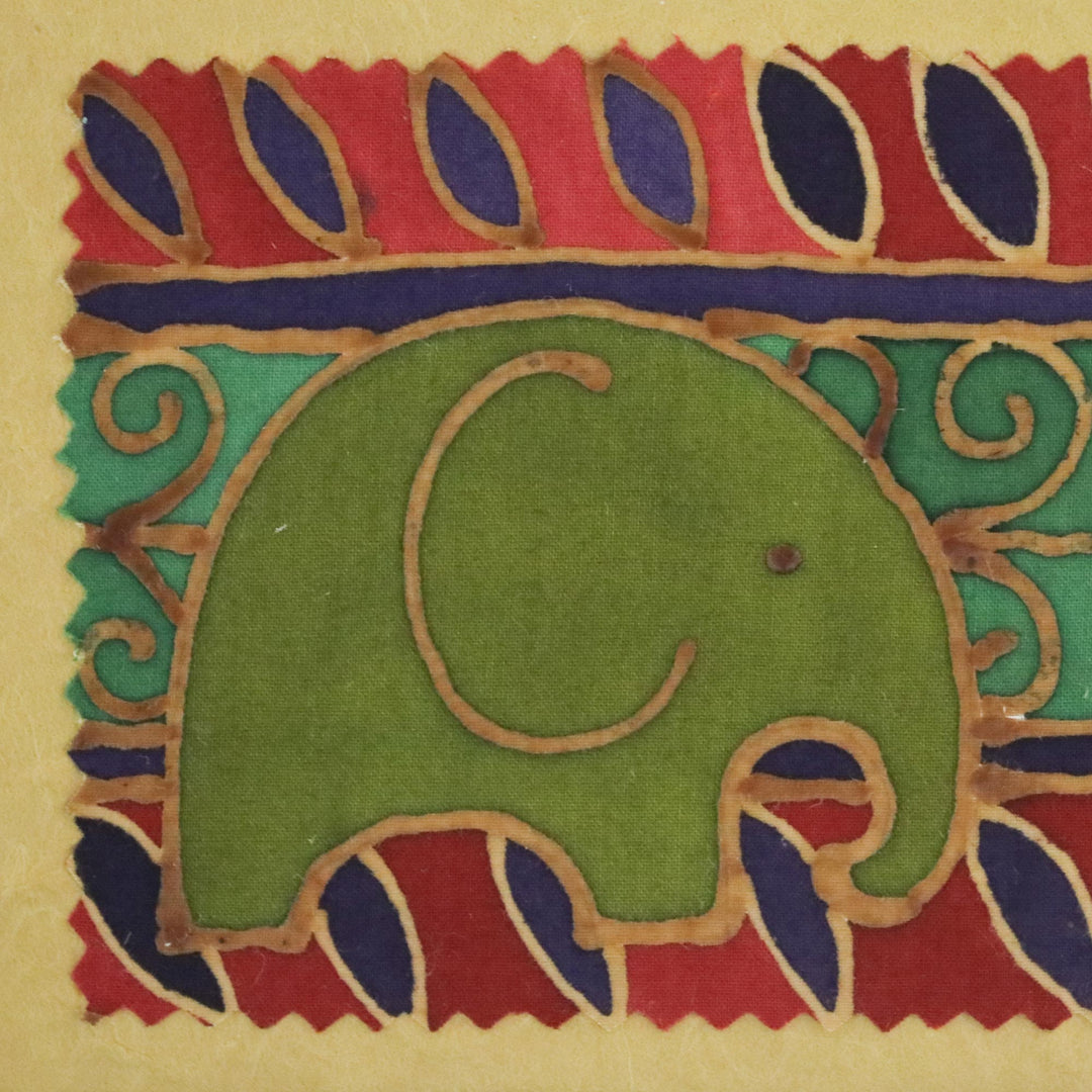Batik Cotton and Paper Elephant Greeting Cards (Set of 4) - Elephant Journeys