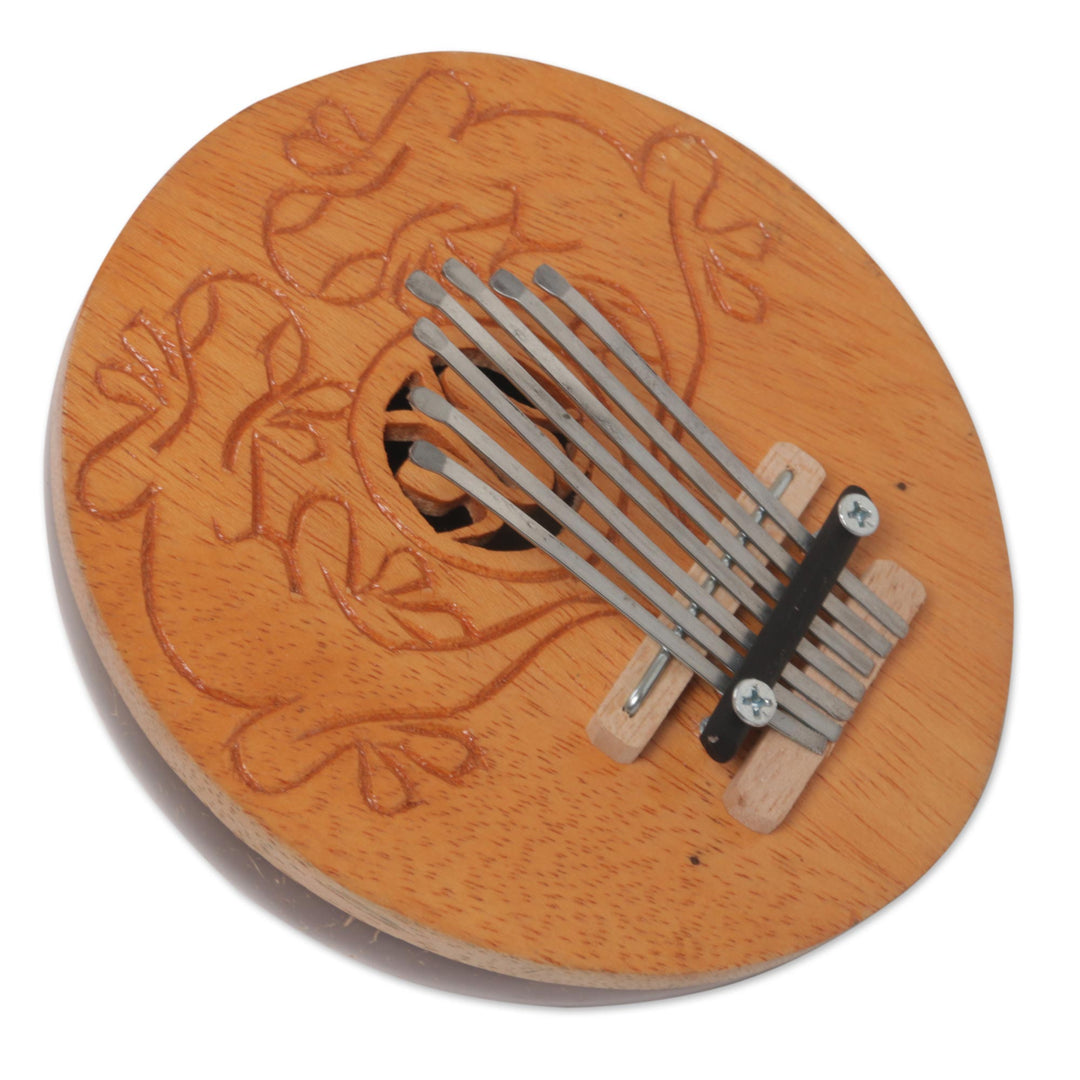Handcrafted Coconut Shell Kalimba Thumb Piano from Bali - Gecko Melody